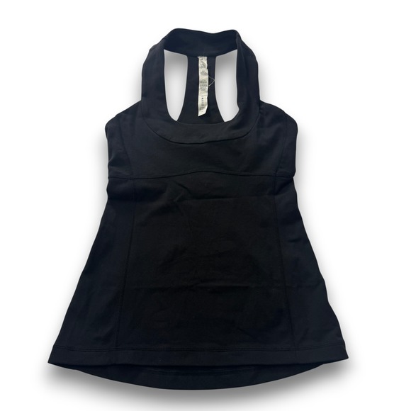 lululemon athletica Tops - Lululemon Athletica Black Racerback Tank Top with Built-in Bra Size 4 Yoga Gym